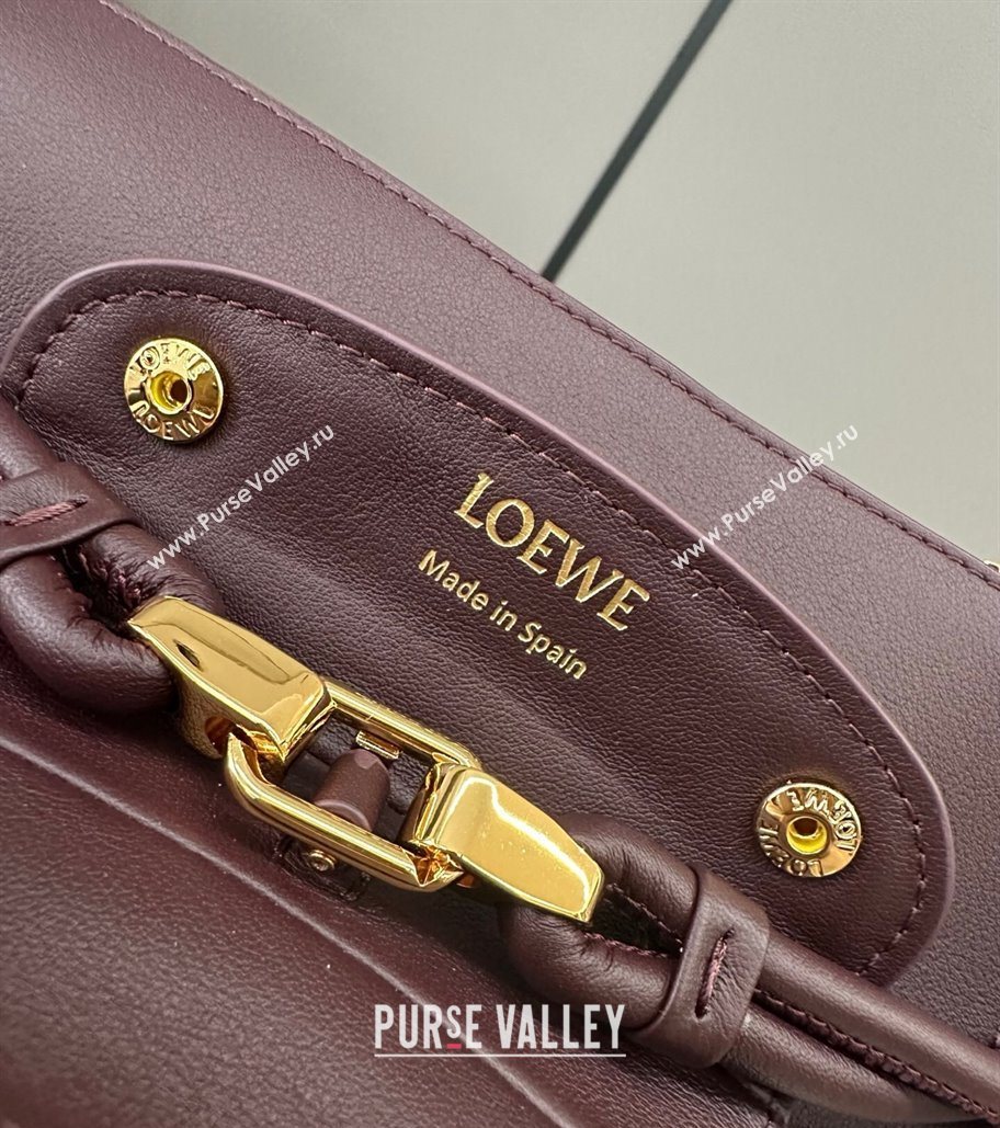 Loewe Medium Madrid bag in supple calfskin Dark Burgundy 2025 052451 (YS-250801043)