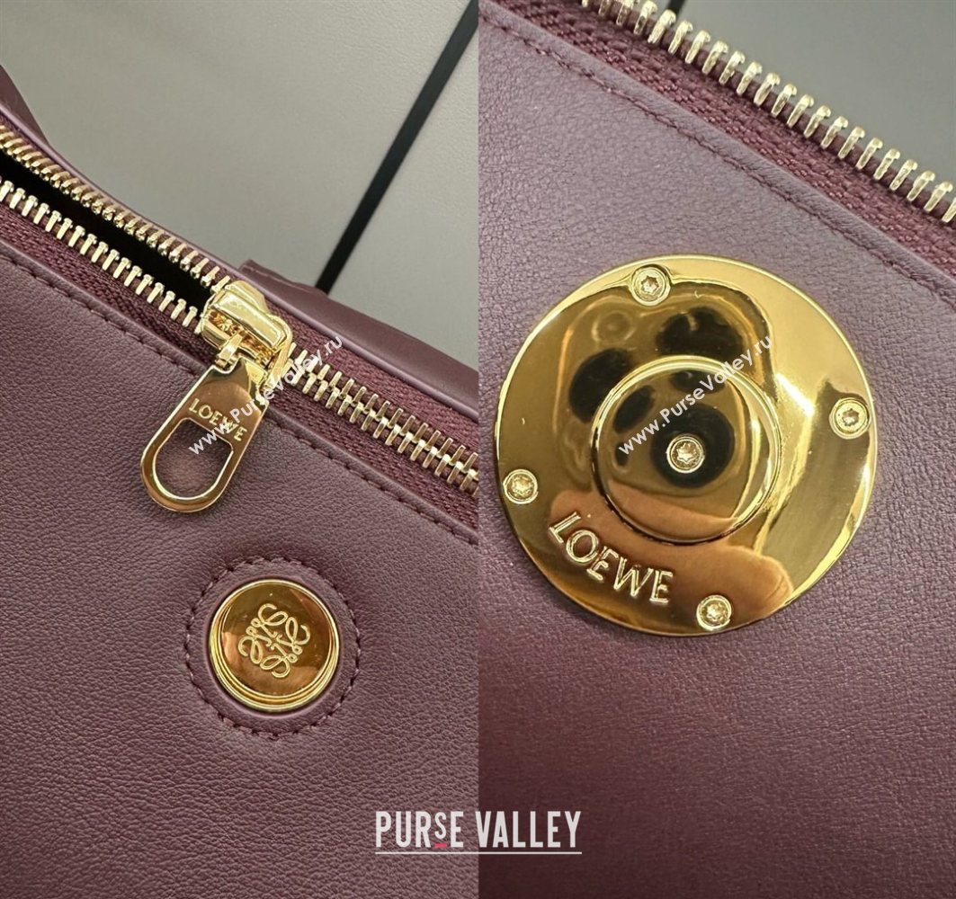 Loewe Medium Madrid bag in supple calfskin Dark Burgundy 2025 052451 (YS-250801043)