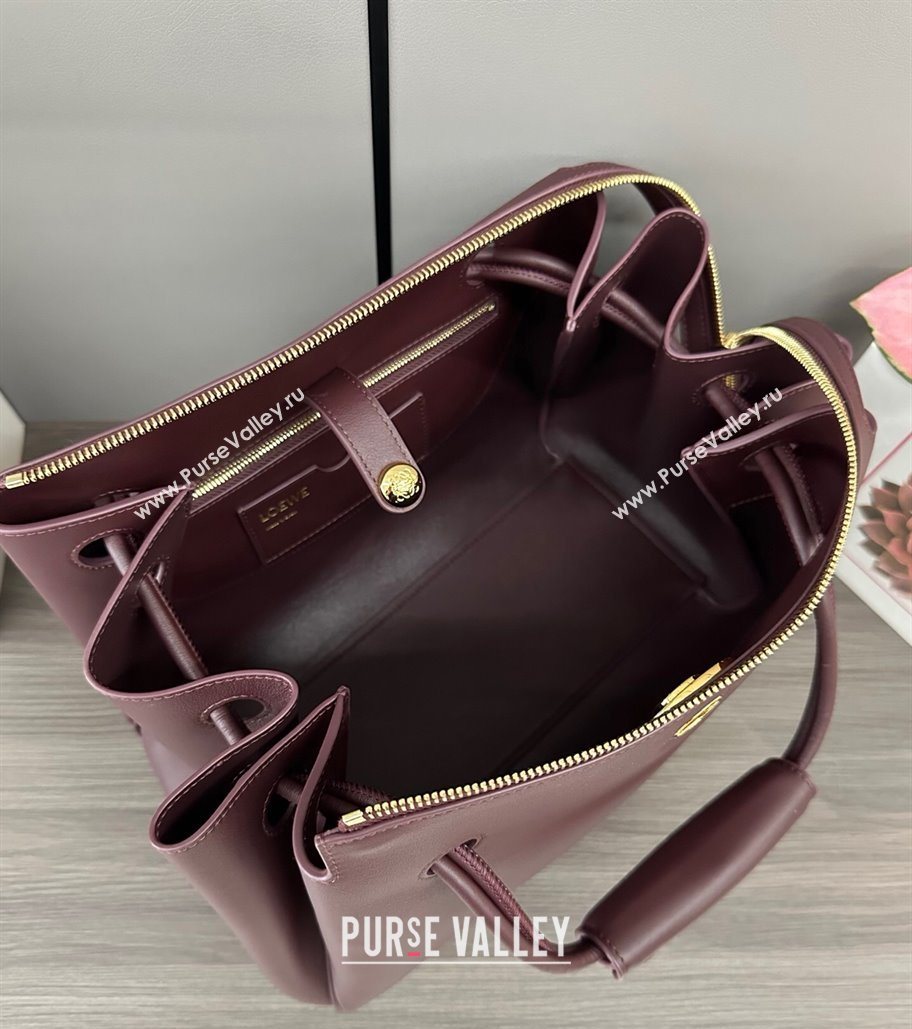 Loewe Medium Madrid bag in supple calfskin Dark Burgundy 2025 052451 (YS-250801043)