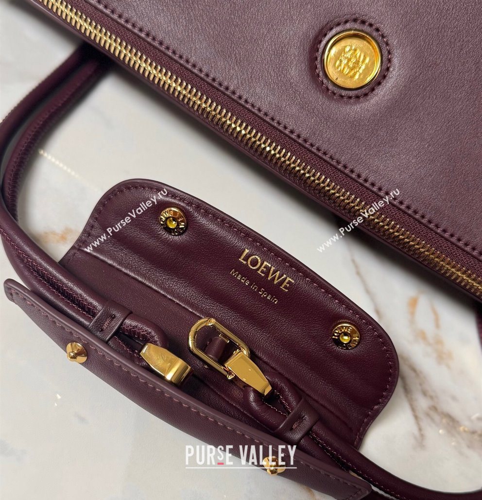 Loewe Large Madrid bag in supple calfskin Dark Burgundy 2025 052510 (YY-250801035)