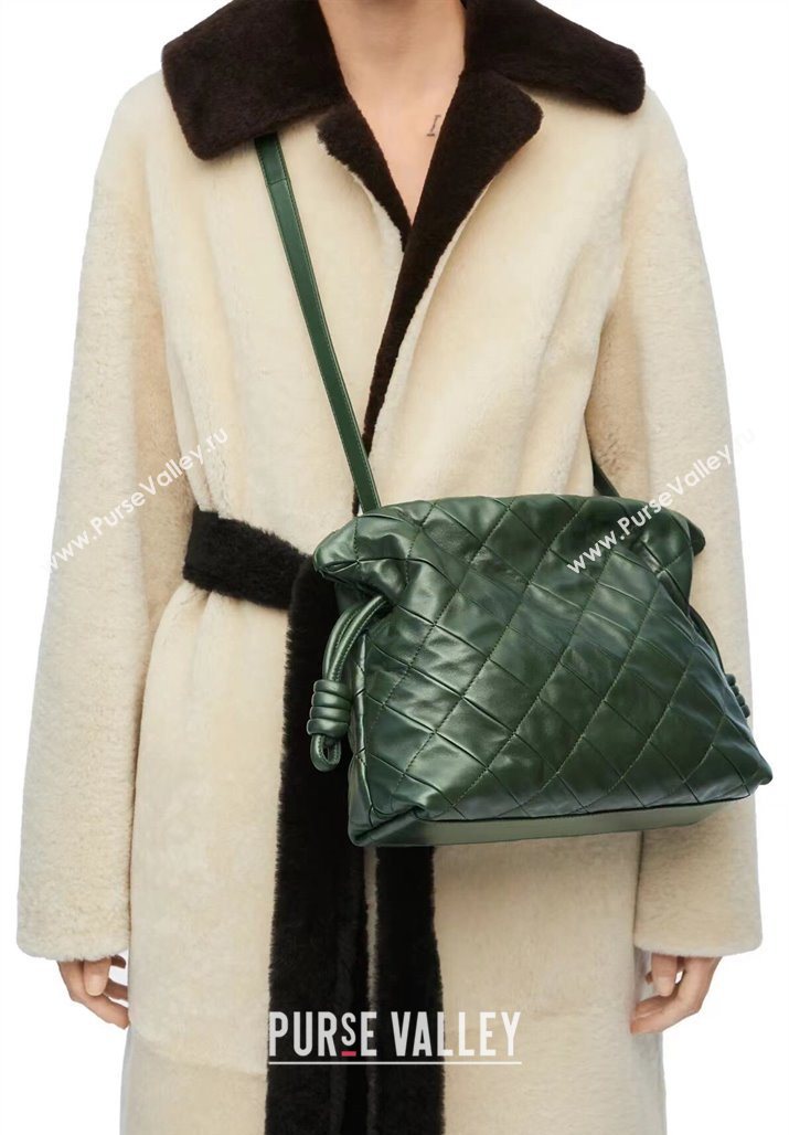 Loewe Medium Flamenco clutch in quilted nappa lambskin Green 2025 262487 (YS-250801047)