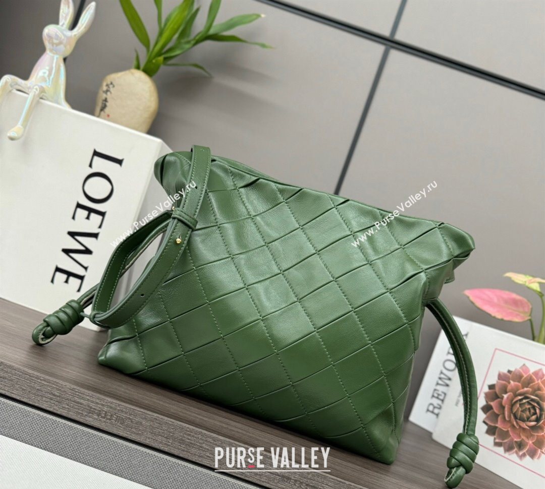 Loewe Medium Flamenco clutch in quilted nappa lambskin Green 2025 262487 (YS-250801047)