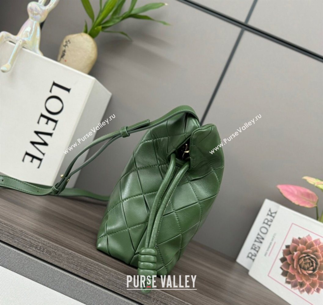 Loewe Medium Flamenco clutch in quilted nappa lambskin Green 2025 262487 (YS-250801047)