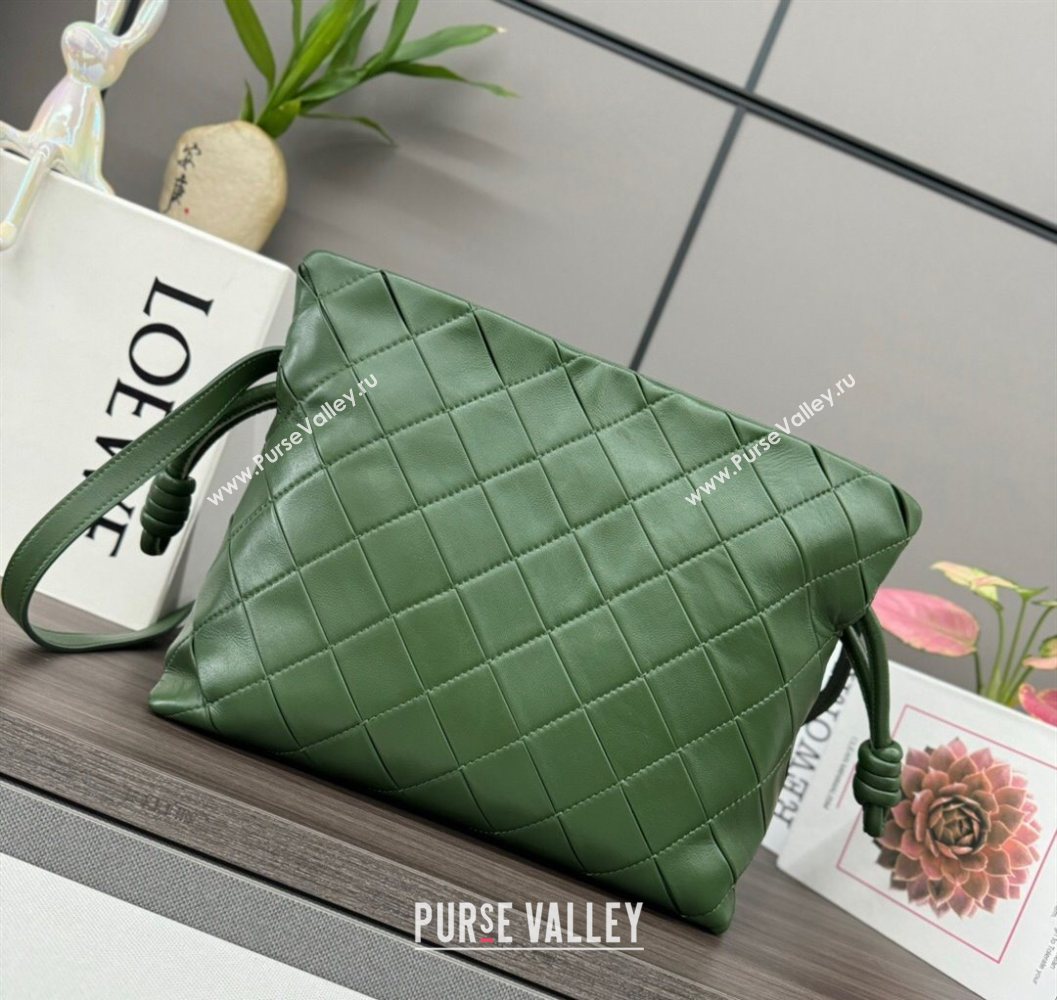 Loewe Medium Flamenco clutch in quilted nappa lambskin Green 2025 262487 (YS-250801047)