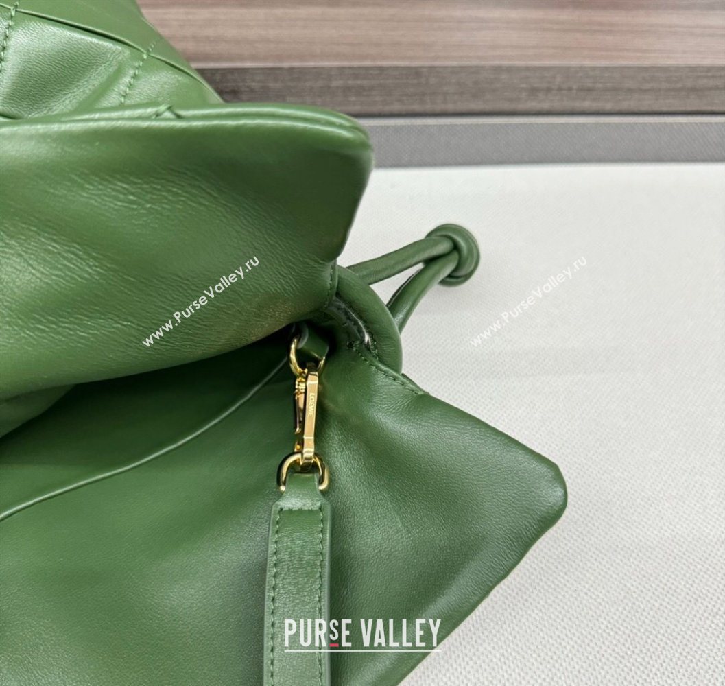 Loewe Medium Flamenco clutch in quilted nappa lambskin Green 2025 262487 (YS-250801047)