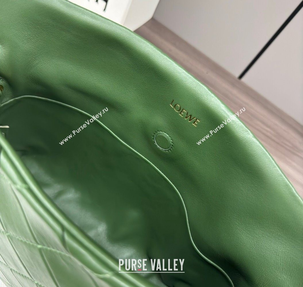 Loewe Medium Flamenco clutch in quilted nappa lambskin Green 2025 262487 (YS-250801047)