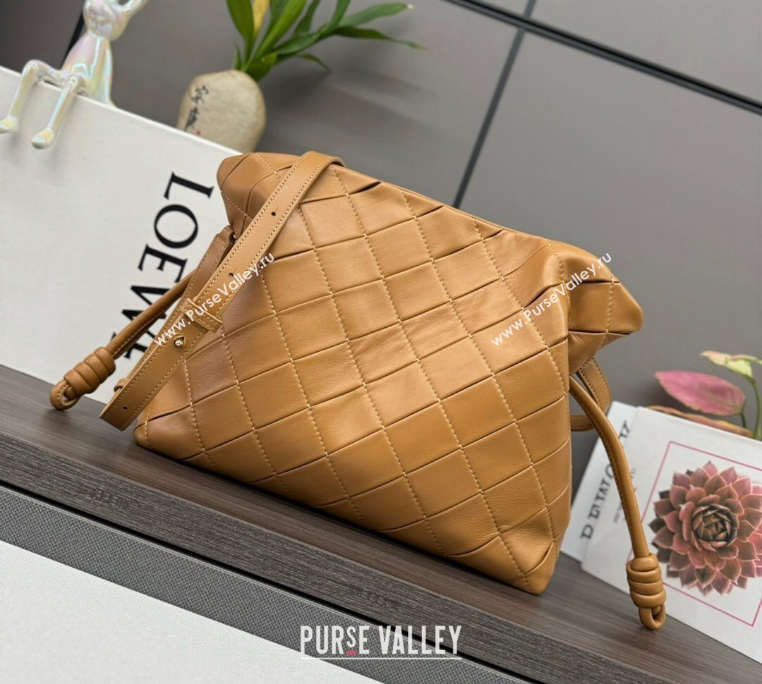 Loewe Medium Flamenco clutch in quilted nappa lambskin Brown 2025 262487 (YS-250801048)