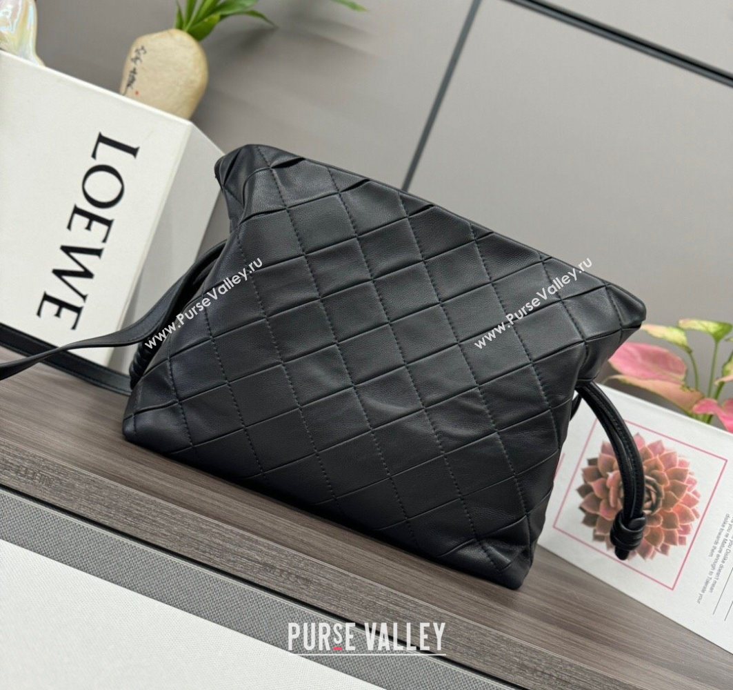 Loewe Medium Flamenco clutch in quilted nappa lambskin Black 2025 262487 (YS-250801049)