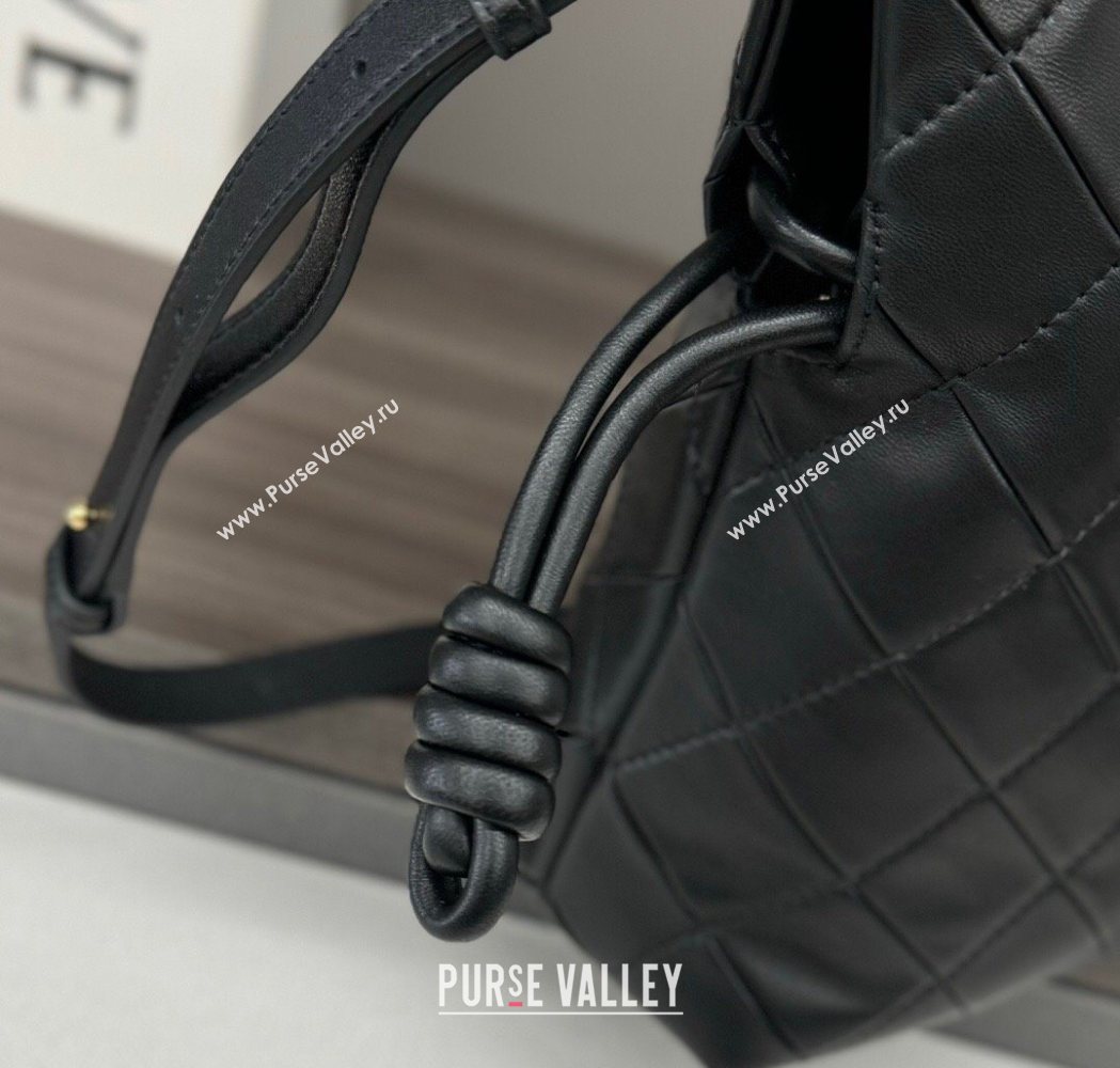 Loewe Medium Flamenco clutch in quilted nappa lambskin Black 2025 262487 (YS-250801049)