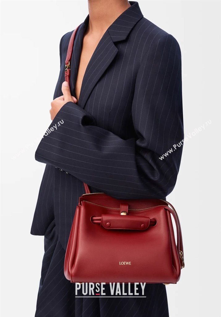 Loewe Small Madrid bag in supple calfskin Burnt Red 2025 012452 (YS-250801037)