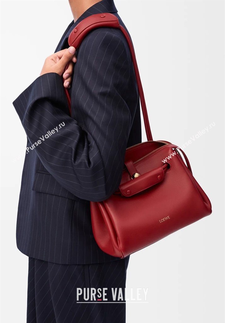 Loewe Small Madrid bag in supple calfskin Burnt Red 2025 012452 (YS-250801037)