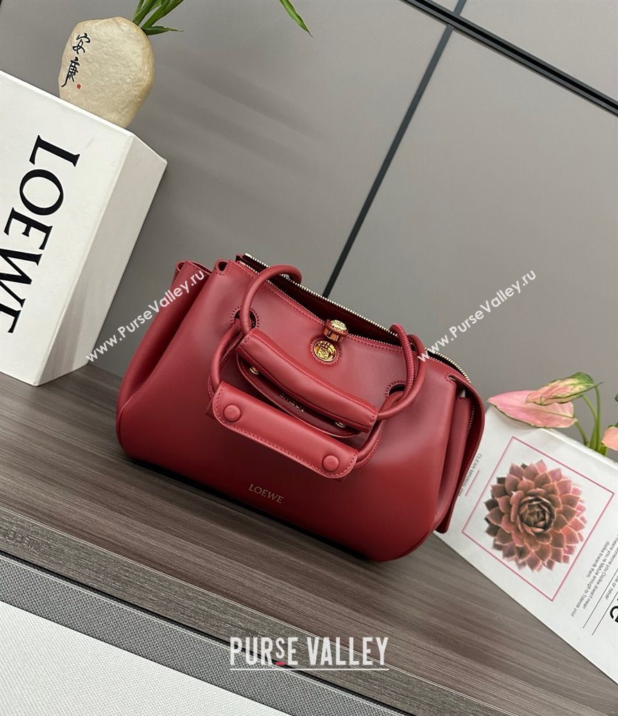 Loewe Small Madrid bag in supple calfskin Burnt Red 2025 012452 (YS-250801037)
