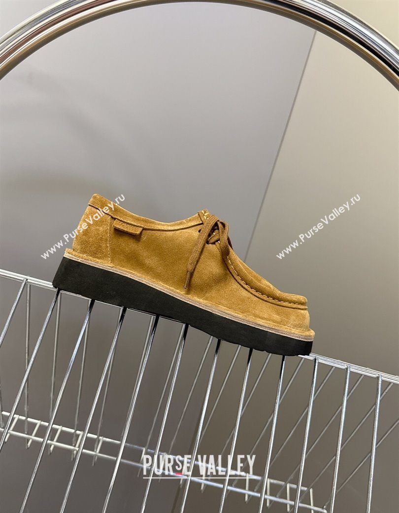 Loewe Faro Lace-up Shoes in Suede Dark Beige 2025 0823 (MD-250823078)