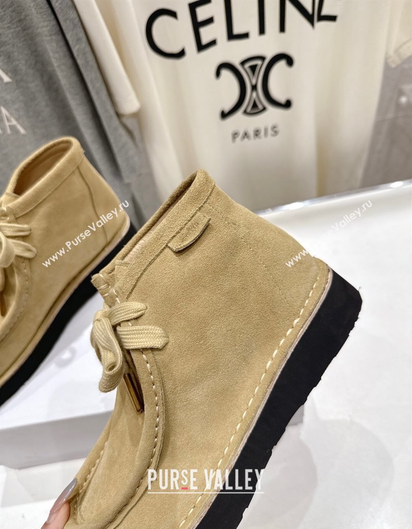 Loewe Faro High top Lace-up Shoes in Suede Beige 2025 (MD-250823068)