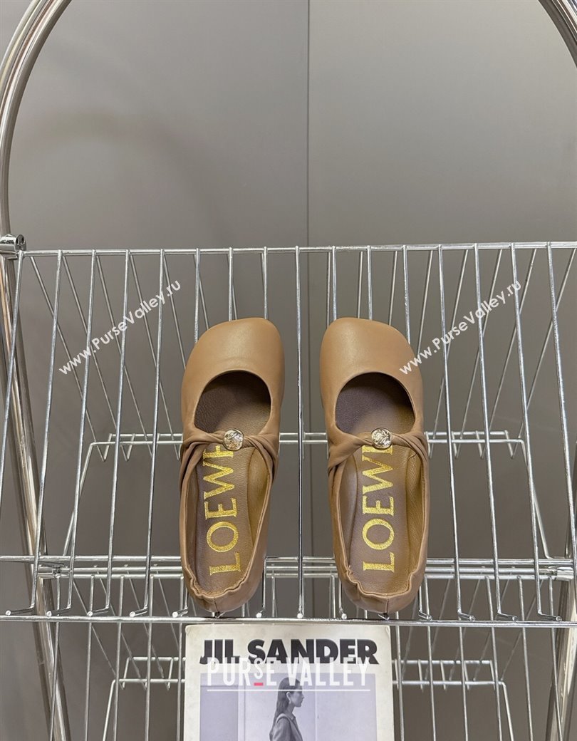 Loewe Pebble Soft ballerinas flat in nappa lambskin Brown 2025 (HQG-250823079)
