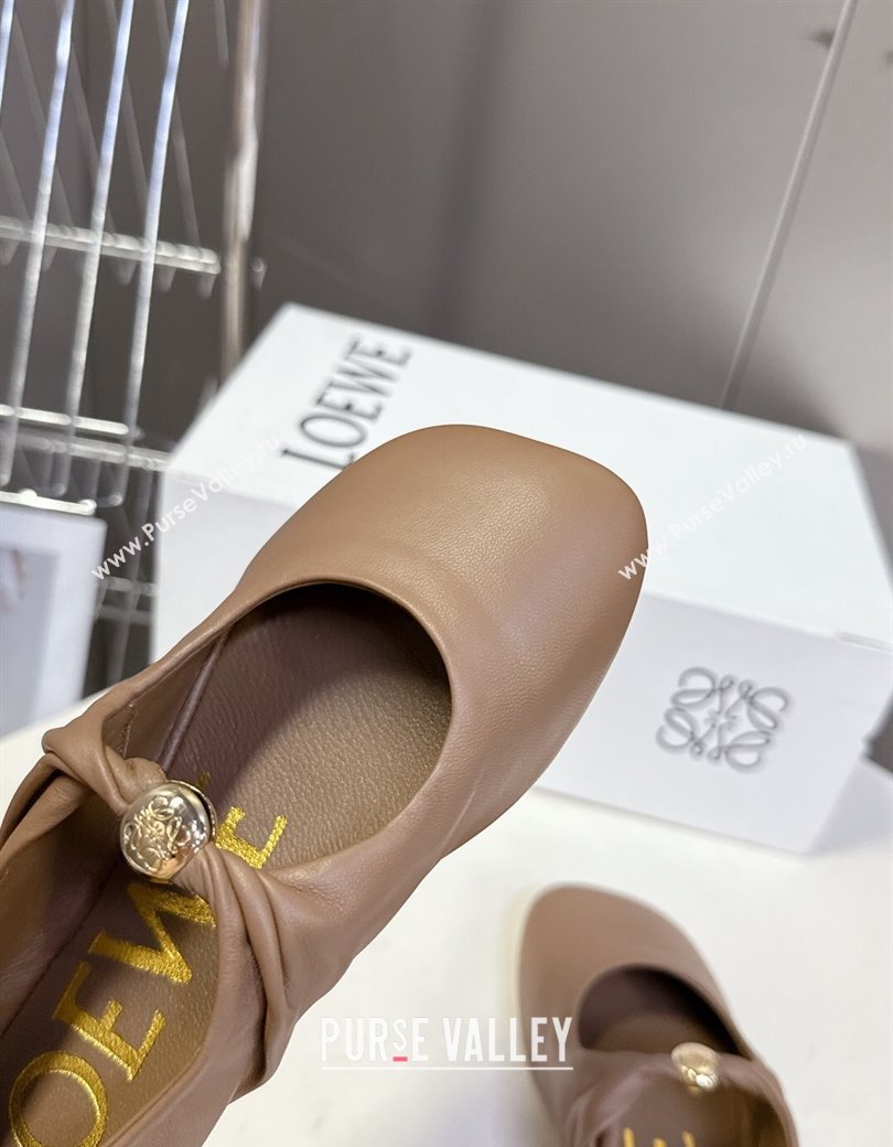 Loewe Pebble Soft ballerinas flat in nappa lambskin Brown 2025 (HQG-250823079)