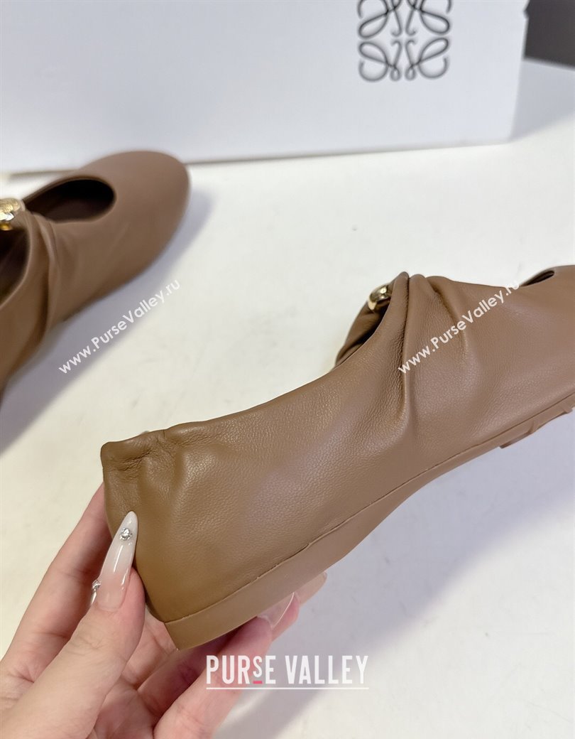 Loewe Pebble Soft ballerinas flat in nappa lambskin Brown 2025 (HQG-250823079)
