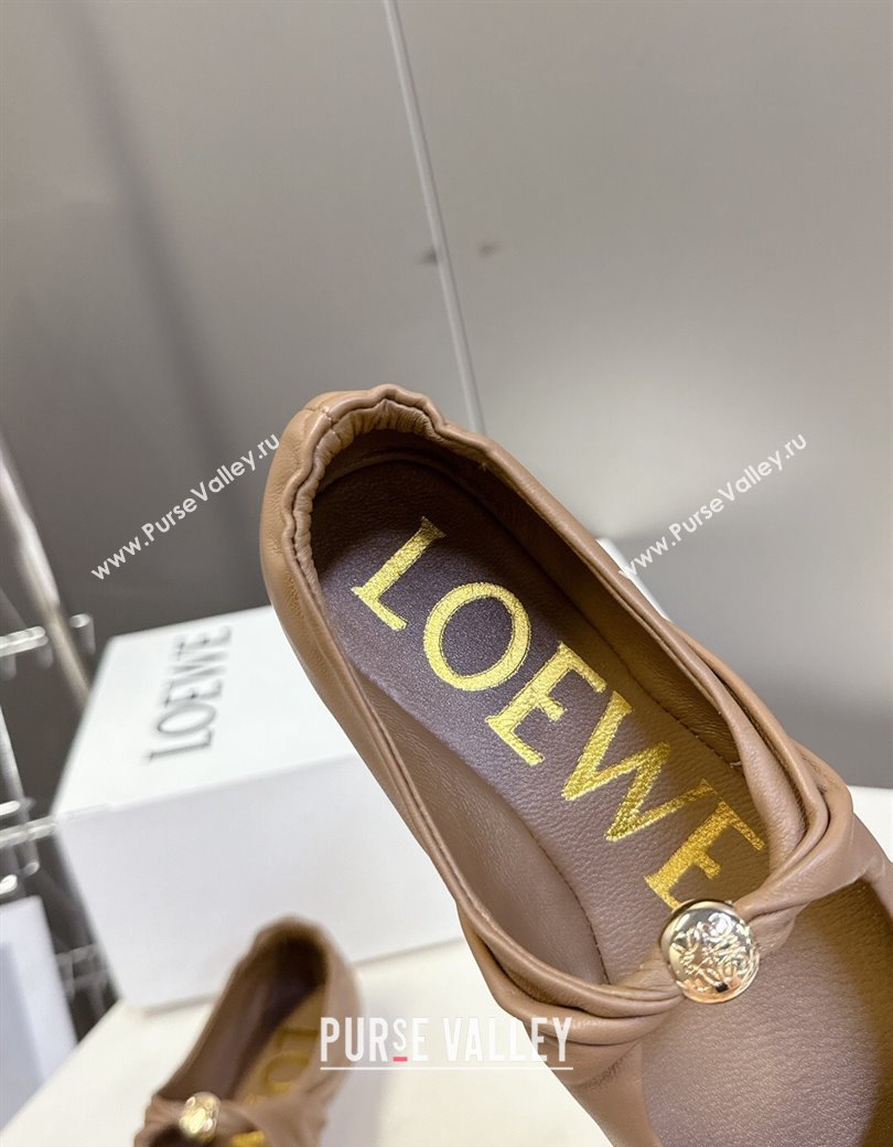 Loewe Pebble Soft ballerinas flat in nappa lambskin Brown 2025 (HQG-250823079)