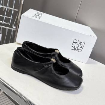 Loewe Pebble Soft ballerinas flat in nappa lambskin Black 2025 (HQG-250823081)