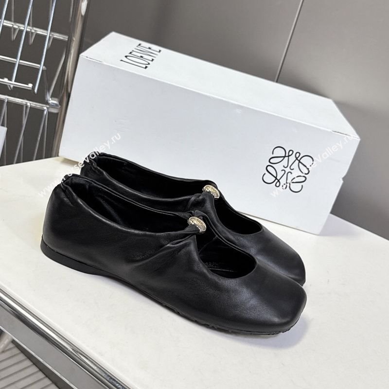 Loewe Pebble Soft ballerinas flat in nappa lambskin Black 2025 (HQG-250823081)