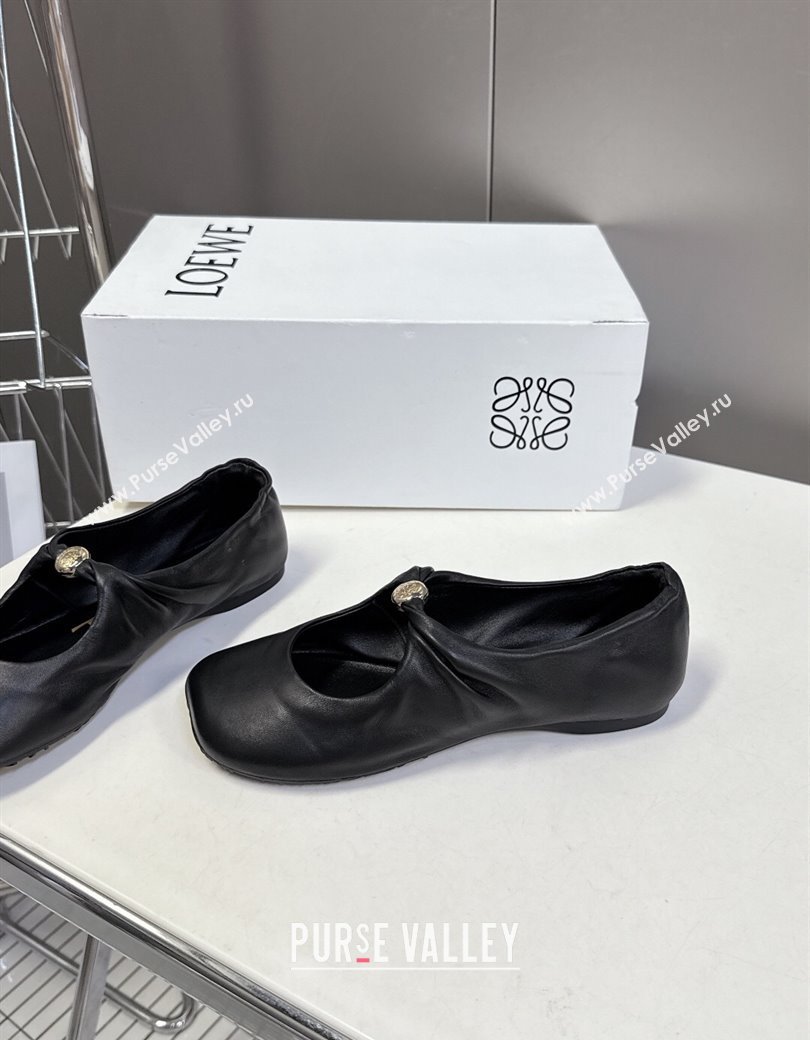 Loewe Pebble Soft ballerinas flat in nappa lambskin Black 2025 (HQG-250823081)