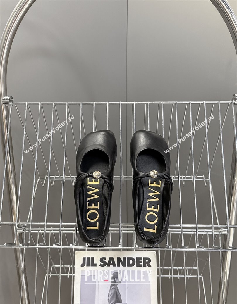 Loewe Pebble Soft ballerinas flat in nappa lambskin Black 2025 (HQG-250823081)