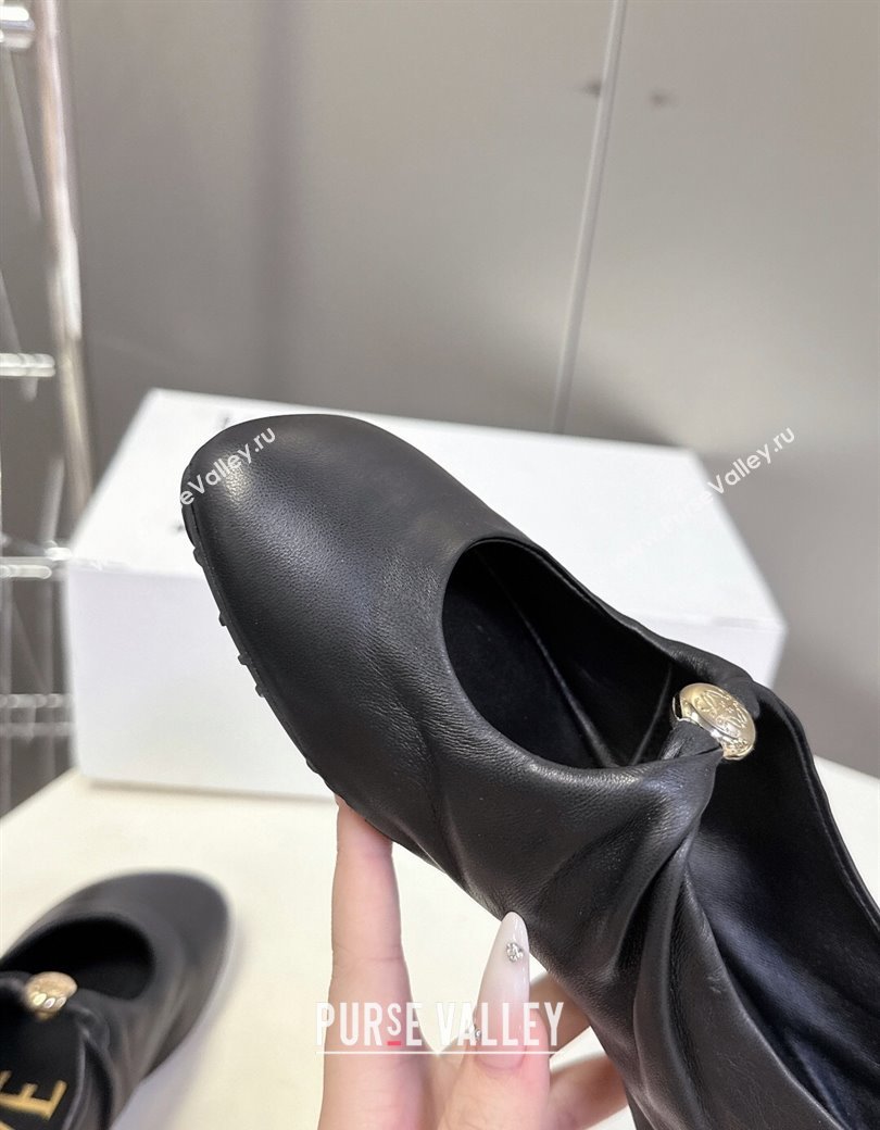 Loewe Pebble Soft ballerinas flat in nappa lambskin Black 2025 (HQG-250823081)