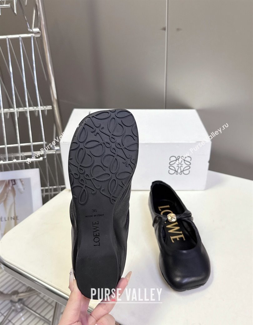 Loewe Pebble Soft ballerinas flat in nappa lambskin Black 2025 (HQG-250823081)