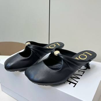 Loewe Pebble Soft heel mule 4.5cm in nappa lambskin Black 2025 (HQG-250823083)