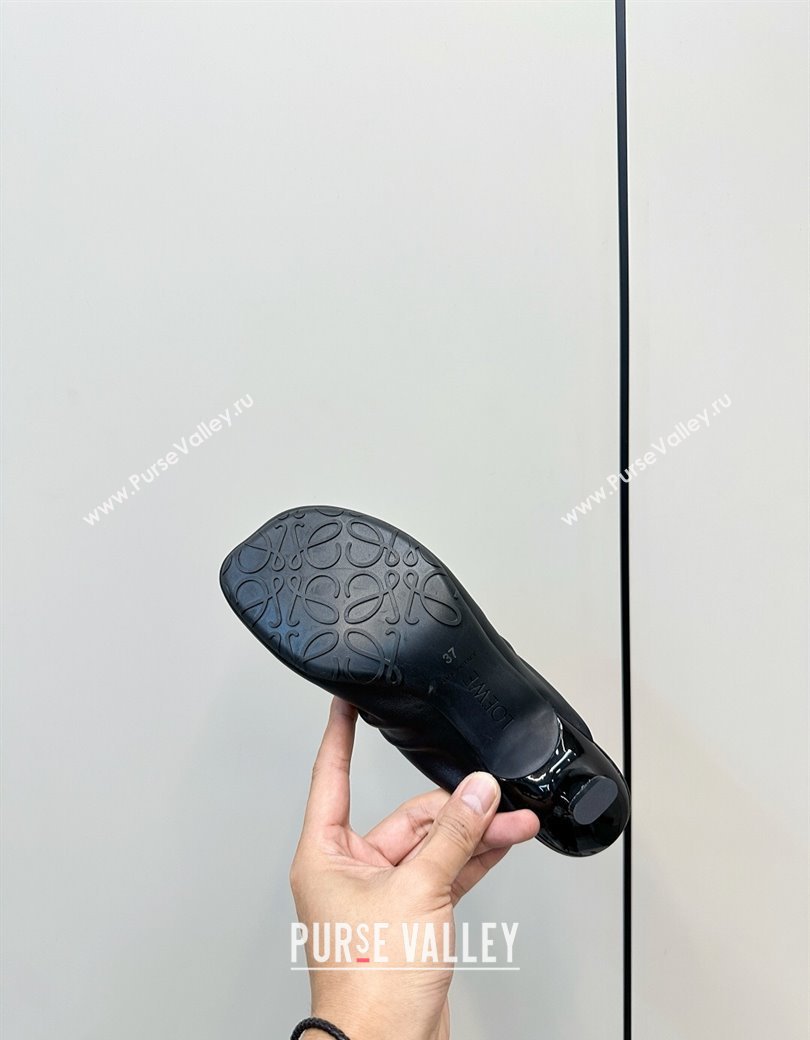 Loewe Pebble Soft heel mule 4.5cm in nappa lambskin Black 2025 (HQG-250823083)