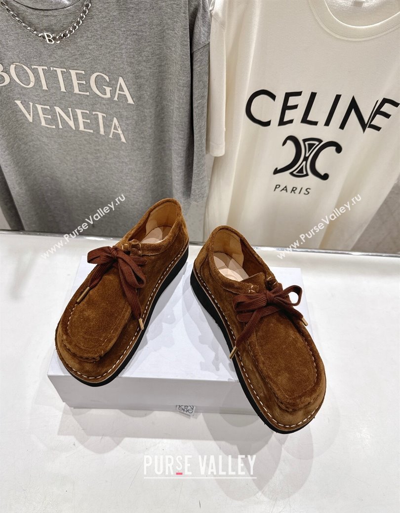 Loewe Faro Lace-up Shoes in Suede Brown2 2025 0823 (MD-250823073)