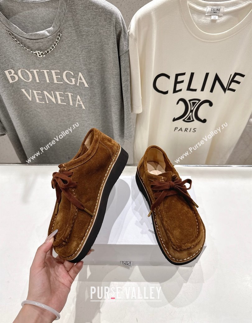 Loewe Faro Lace-up Shoes in Suede Brown2 2025 0823 (MD-250823073)