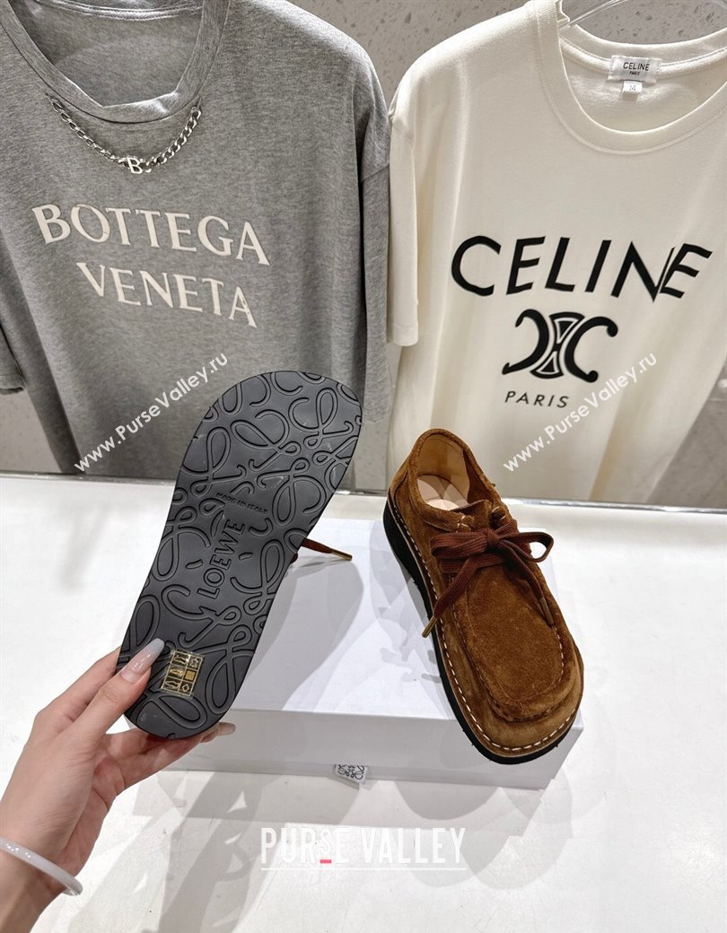 Loewe Faro Lace-up Shoes in Suede Brown2 2025 0823 (MD-250823073)