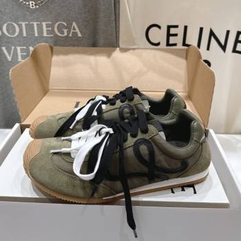 Loewe Ballet Runner 2.0 Sneakers in nylon and suede Green 2025 0823 (MD-250823089)