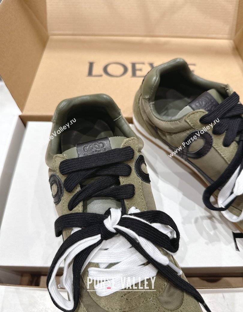 Loewe Ballet Runner 2.0 Sneakers in nylon and suede Green 2025 0823 (MD-250823089)