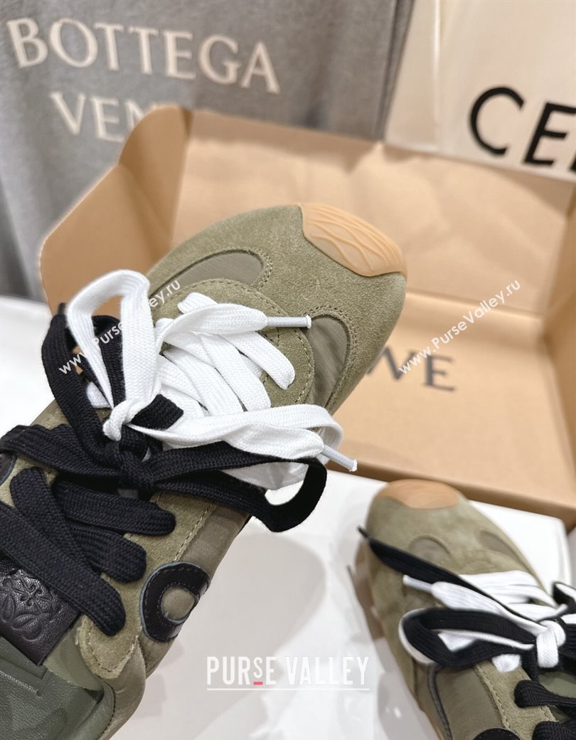 Loewe Ballet Runner 2.0 Sneakers in nylon and suede Green 2025 0823 (MD-250823089)