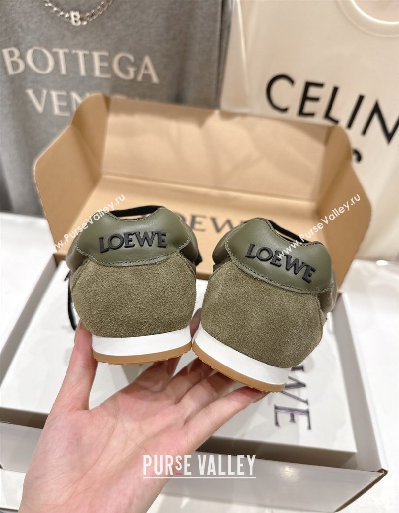 Loewe Ballet Runner 2.0 Sneakers in nylon and suede Green 2025 0823 (MD-250823089)