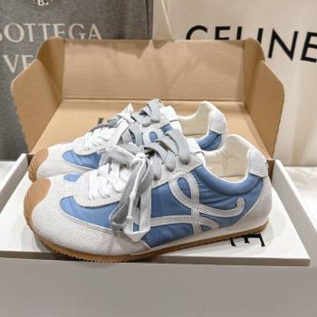 Loewe Ballet Runner 2.0 Sneakers in nylon and suede White/Blue 2025 0823 (MD-250823090)
