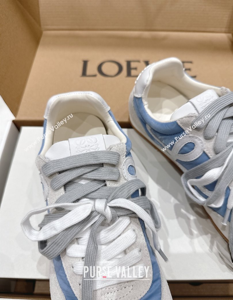 Loewe Ballet Runner 2.0 Sneakers in nylon and suede White/Blue 2025 0823 (MD-250823090)