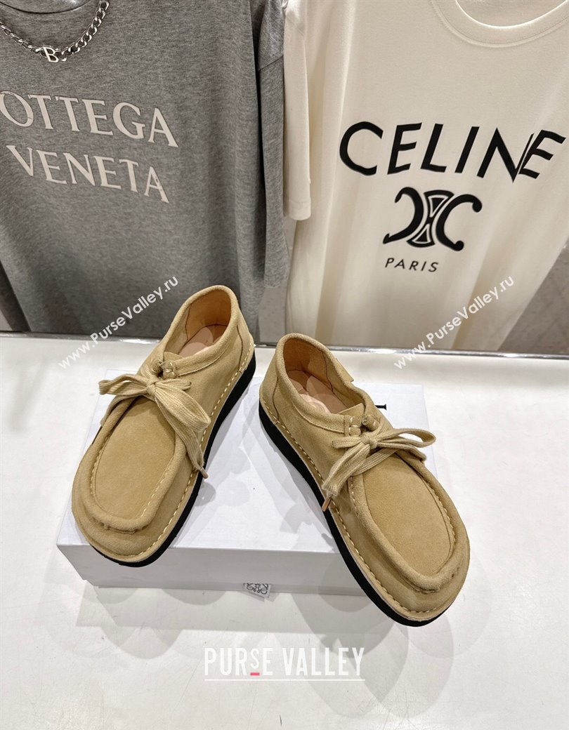 Loewe Faro Lace-up Shoes in Suede Light Beige 2025 0823 (MD-250823075)