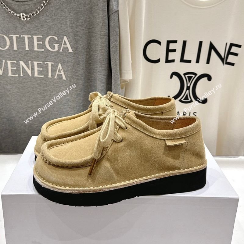 Loewe Faro Lace-up Shoes in Suede Light Beige 2025 0823 (MD-250823075)