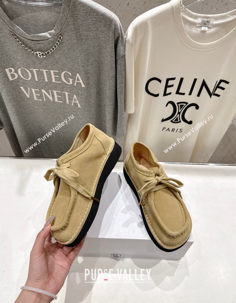 Loewe Faro Lace-up Shoes in Suede Light Beige 2025 0823 (MD-250823075)