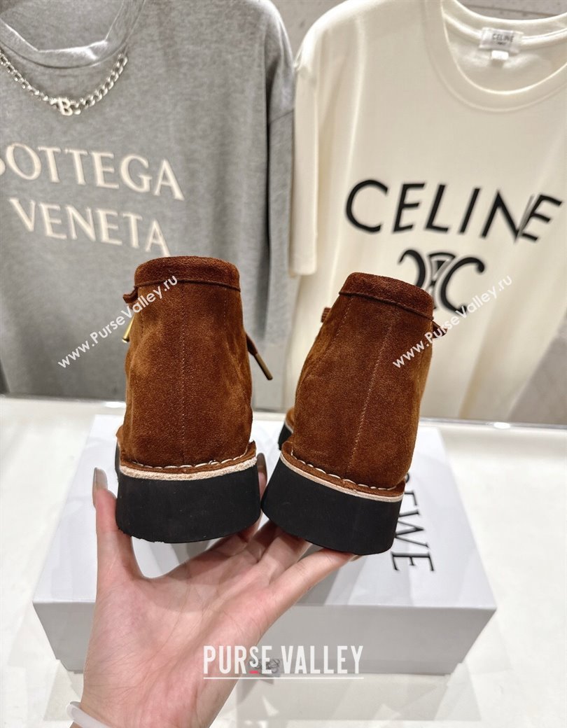 Loewe Faro High top Lace-up Shoes in Suede Dark Brown 2025 (MD-250823069)