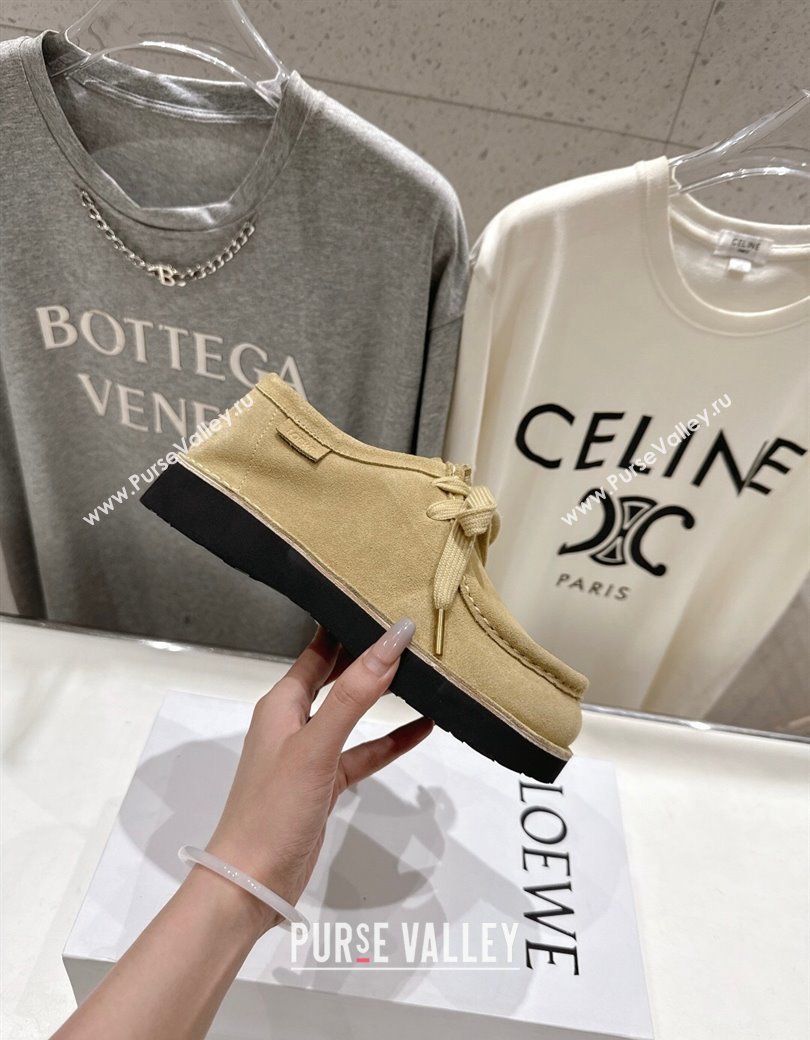 Loewe Faro Lace-up Shoes in Suede Light Beige 2025 0823 (MD-250823075)