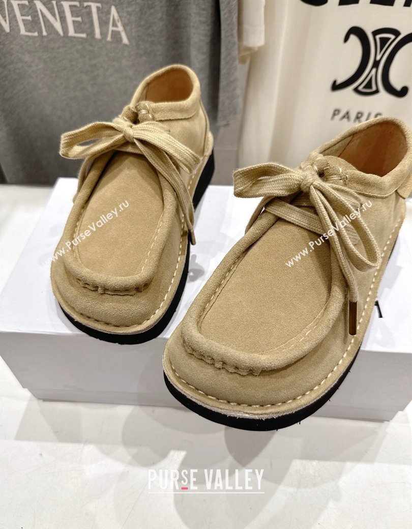 Loewe Faro Lace-up Shoes in Suede Light Beige 2025 0823 (MD-250823075)