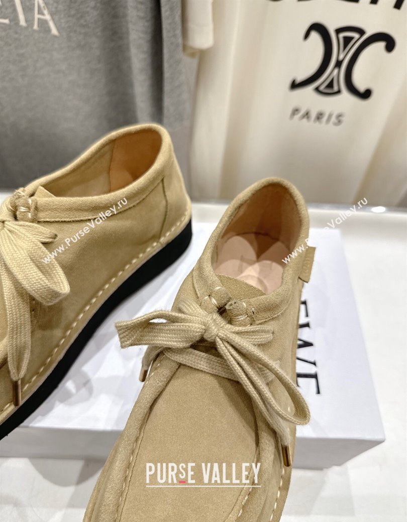 Loewe Faro Lace-up Shoes in Suede Light Beige 2025 0823 (MD-250823075)