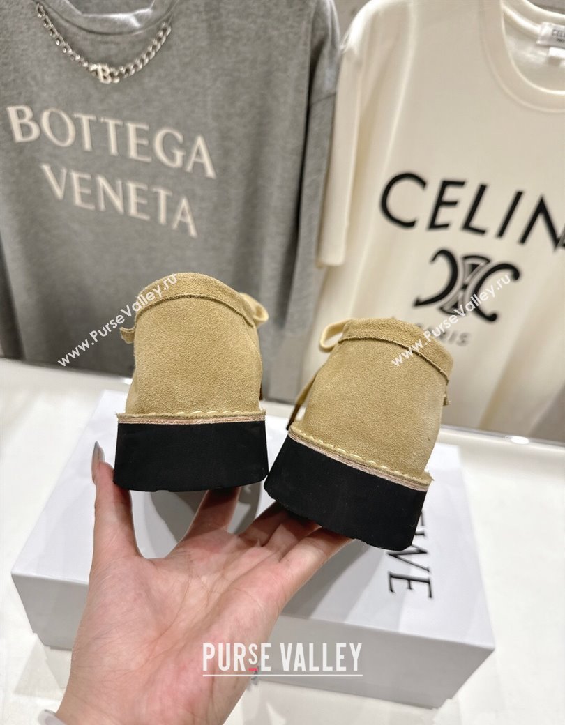 Loewe Faro Lace-up Shoes in Suede Light Beige 2025 0823 (MD-250823075)