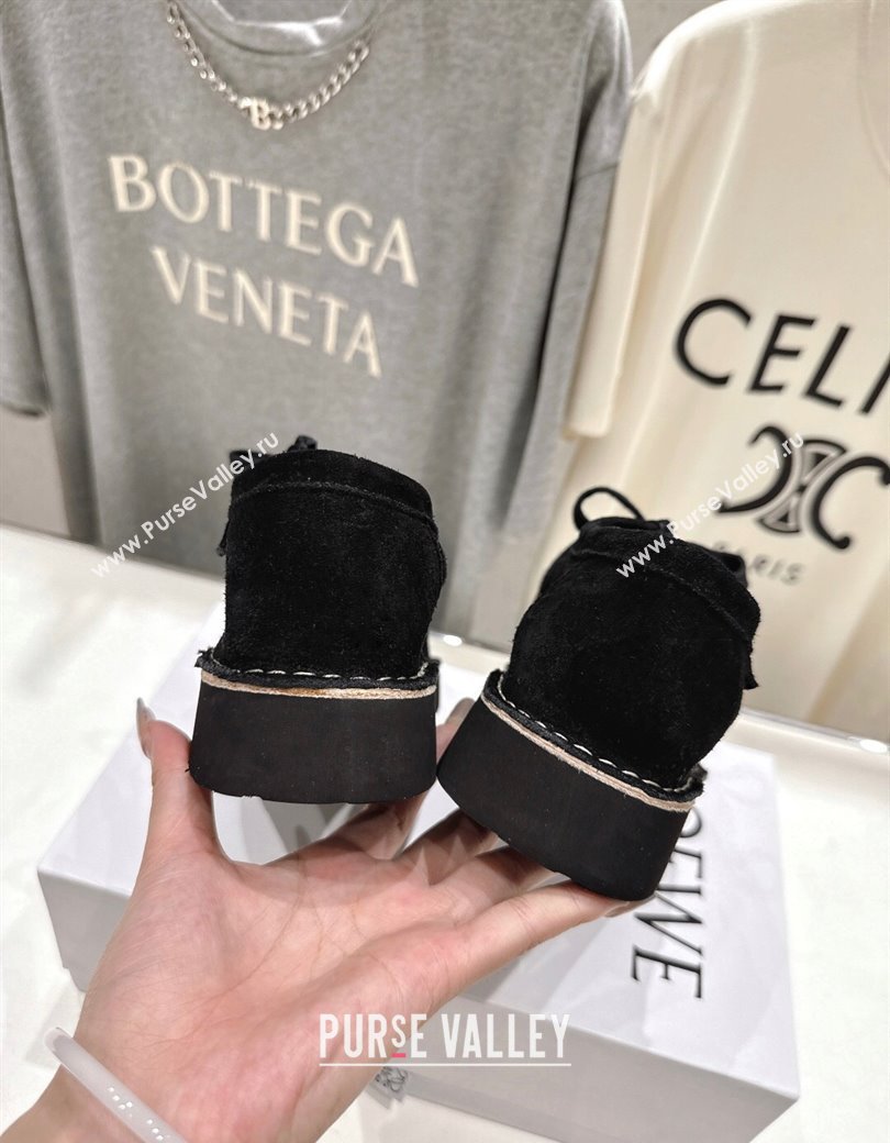 Loewe Faro Lace-up Shoes in Suede Black 2025 0823 (MD-250823076)