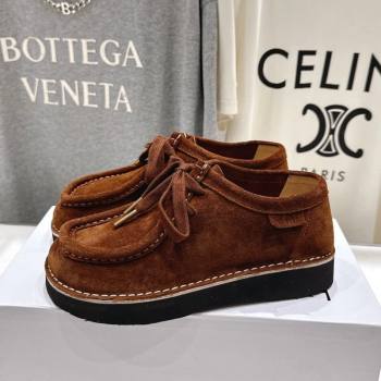 Loewe Faro Lace-up Shoes in Suede Dark Brown 2025 0823 (MD-250823077)