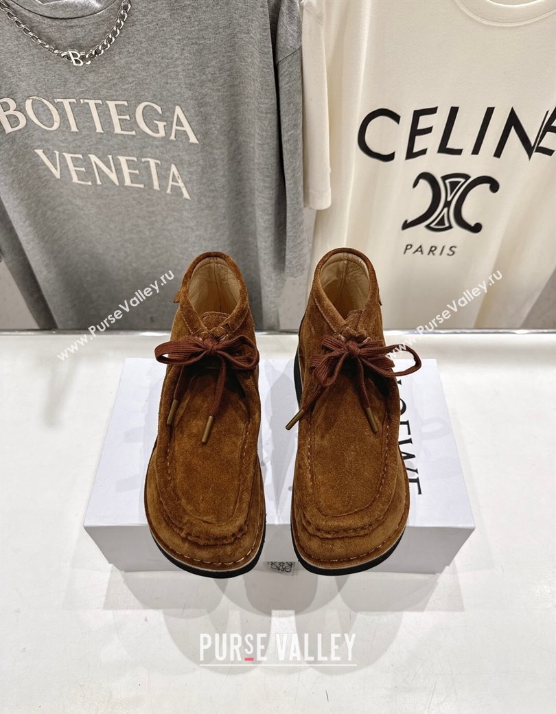 Loewe Faro High top Lace-up Shoes in Suede Brown2 2025 (MD-250823072)